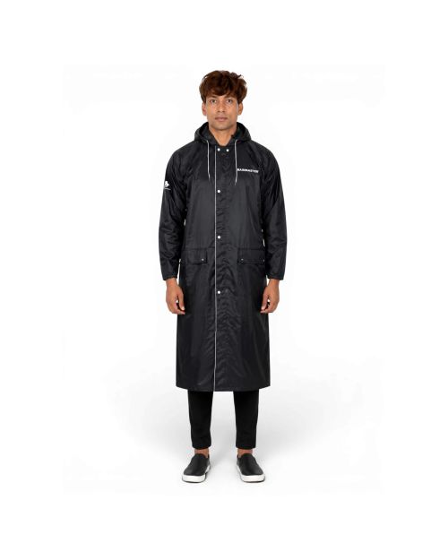 Men's Reversible rainsuit Long Coat - Black
