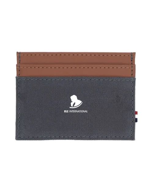  Houston Card Wallet- Grey with Tan